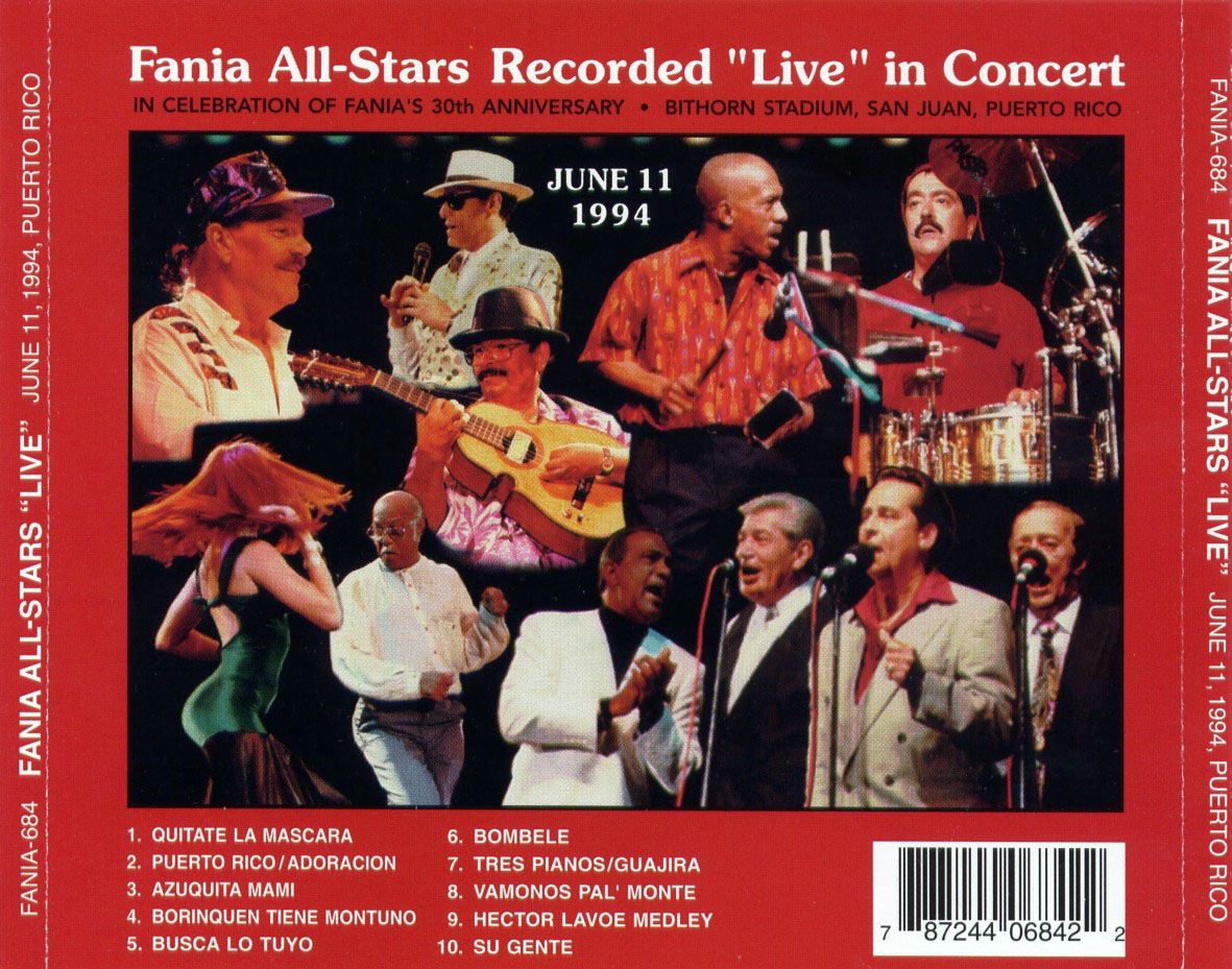 Fania All Stars Live June 11 1994 Puerto Rico Trasera - Fania All Stars Live in Puerto Rico (1995)
