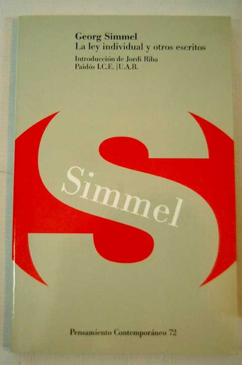 218970 - La ley Individual y Otros escritos - Simmel Georg