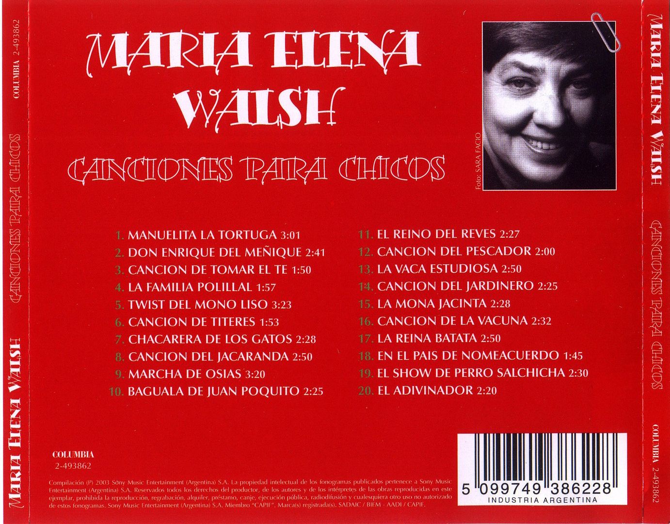 MariaElenaWalsh back - Maria Elena Walsh - Canciones para Chicos (20 Grandes Exitos) MP3