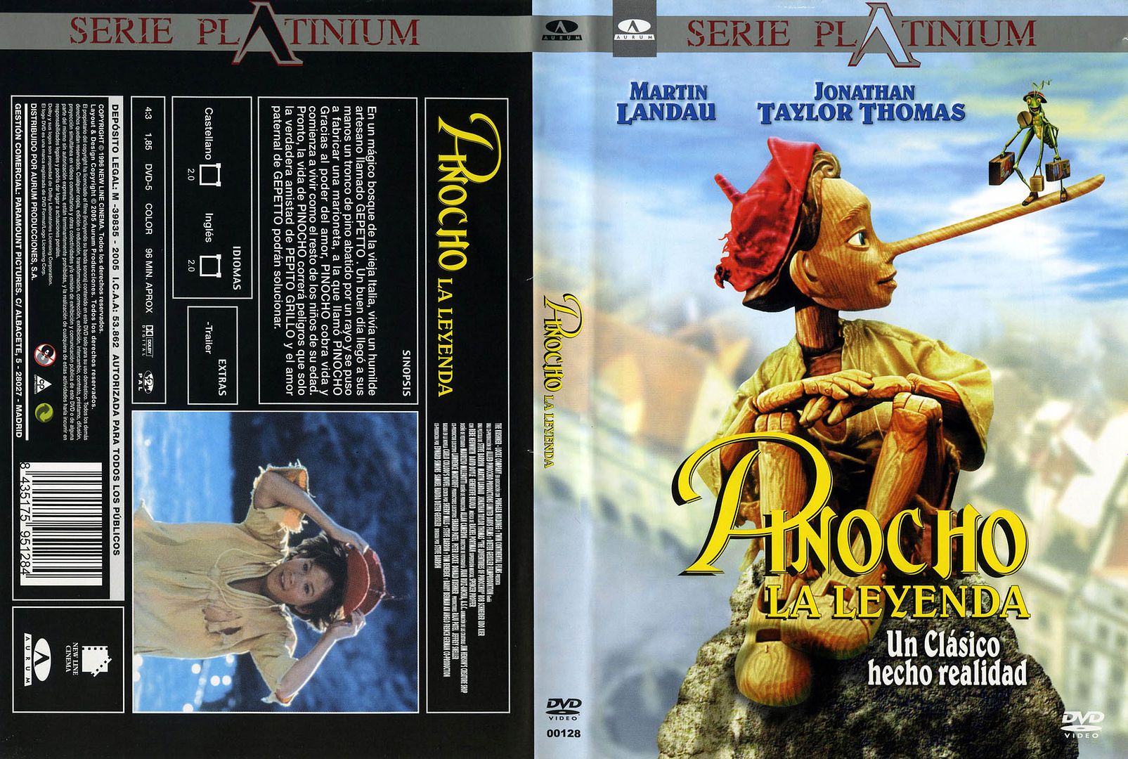 Pinocho La Leyenda Caratula - Pinocho La Leyenda Dvd-Rip Español (1996) Fantastica-Infantil
