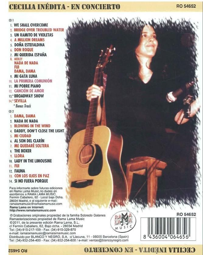 cecitrasera - Cecilia Inédita. En concierto (2 CD's)