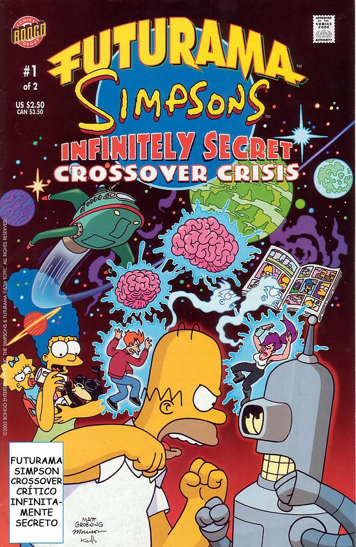 crossover1 cover esp - Futurama y Los Simpsons