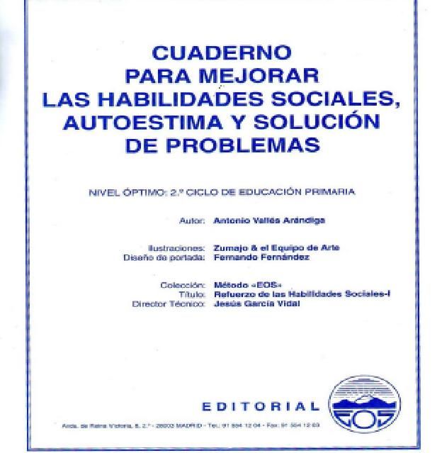 eos - Cuaderno para mejorar las habilidades sociales, autoestima y solucion de problemas