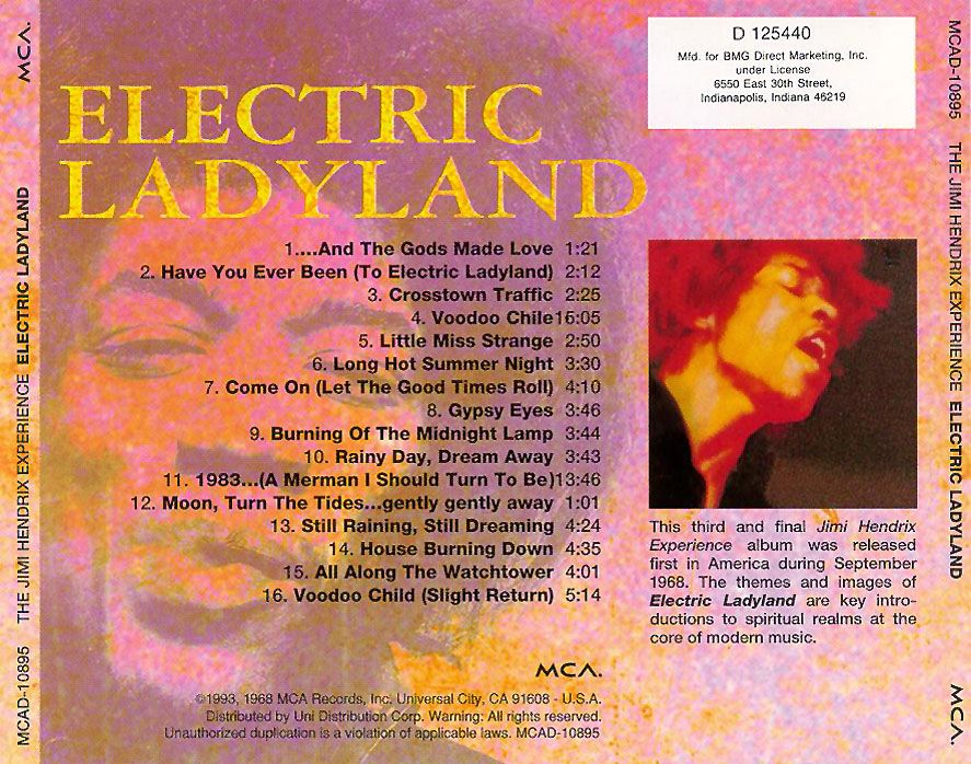 Electric Ladyland Back Downloaded - Discografia J.Hendryix
