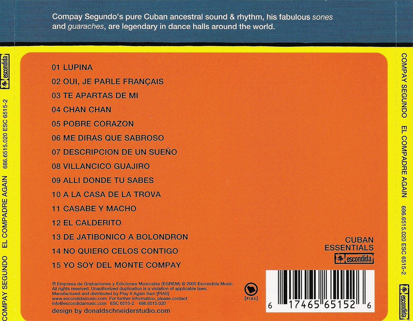 Trasera 1 - Compay Segundo - El Compadre Again