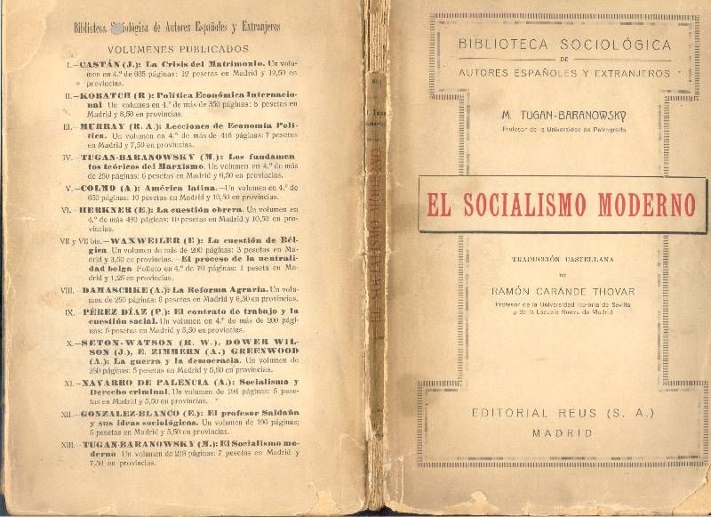 socialismo - El socialismo moderno - M. Tugan-Baranovsky