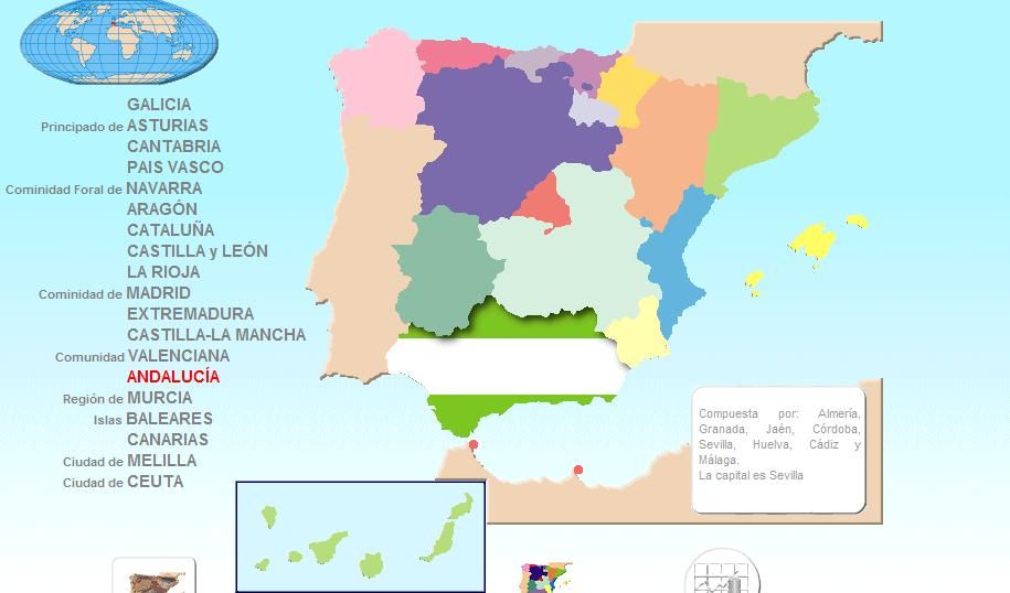 mapa 1 - Mapa interactivo de España Para Escolares