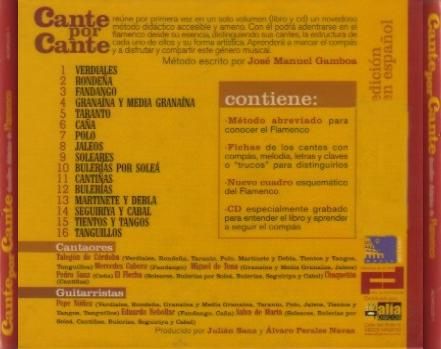 CanteporCante2002 Trasera - Cante por Cante Flamenco (2002)