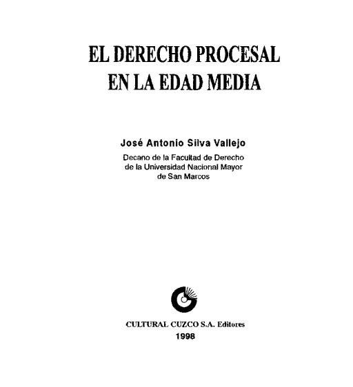 D5CA 4C3B51CB - El derecho procesal en la edad media - jose antonio silva vallejo