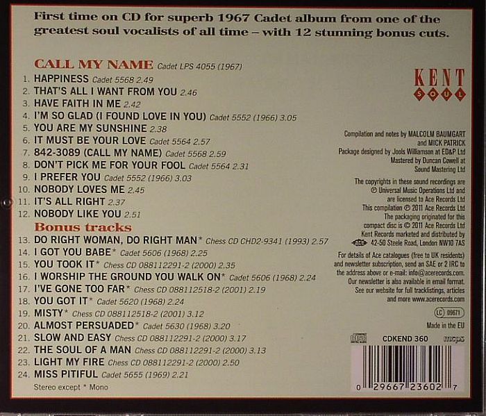 CS433212 01B BIG - Etta James - Call My Name
