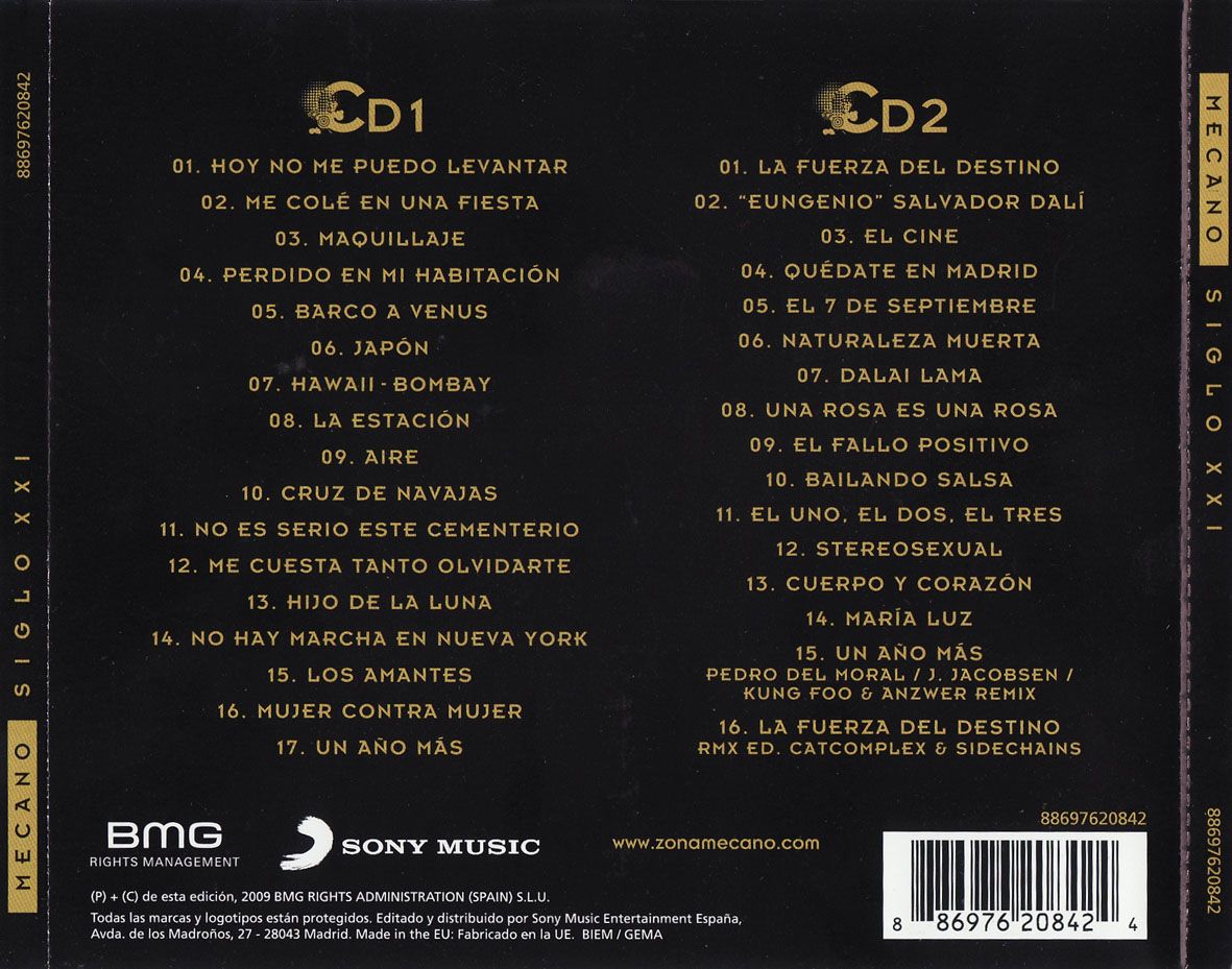 Mecano Siglo XXI Trasera - Mecano - Siglo XXI