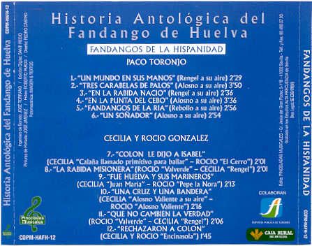 POST1 10 - Antologia del fandango de Huelva. Fandangos de la Hispanidad