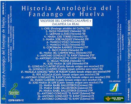 POST1 - Historia Antologica del Fandango de Huelva (12 cds)