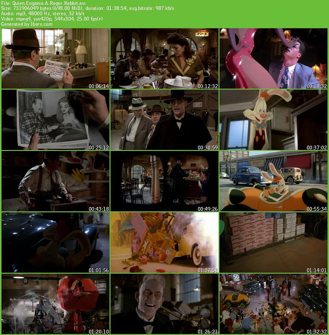 QuienEnganioARogerRabbit s - Quién engañó a Roger Rabbit? Dvbrip Español (1988) Comedia Animacion