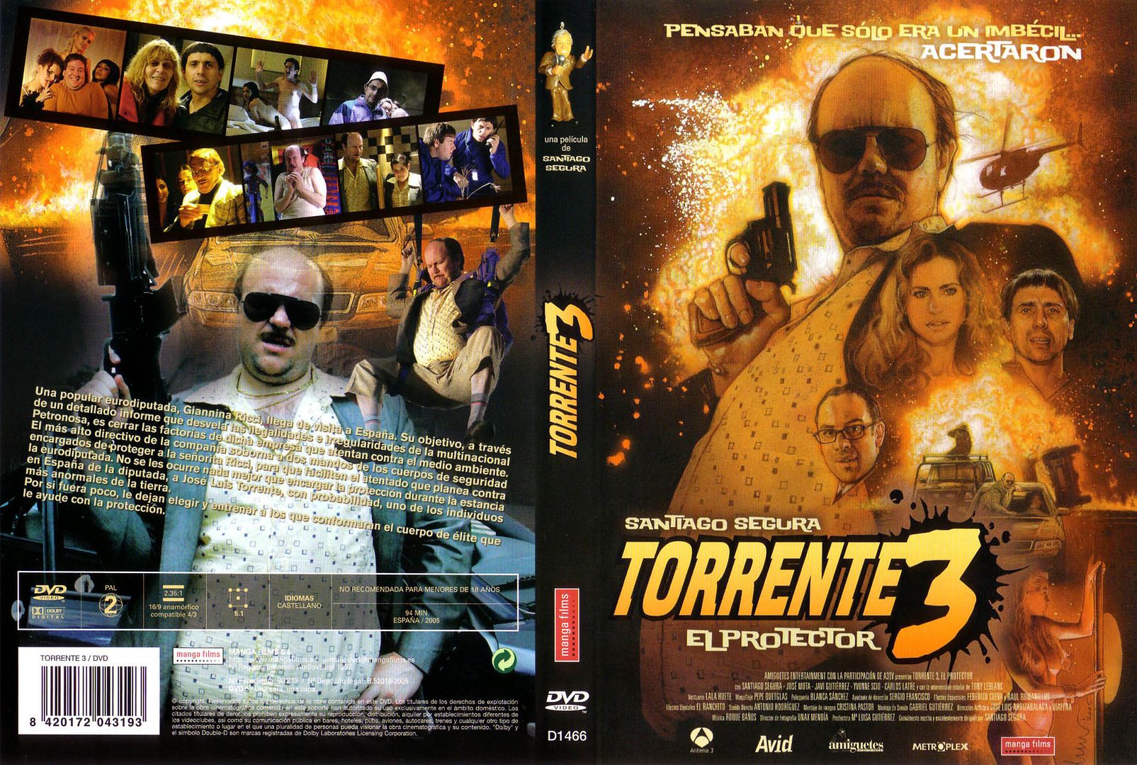 Torrente 3 El Protector Caratula - Torrente 3: el protector Dvdrip Español (2005) Comedia