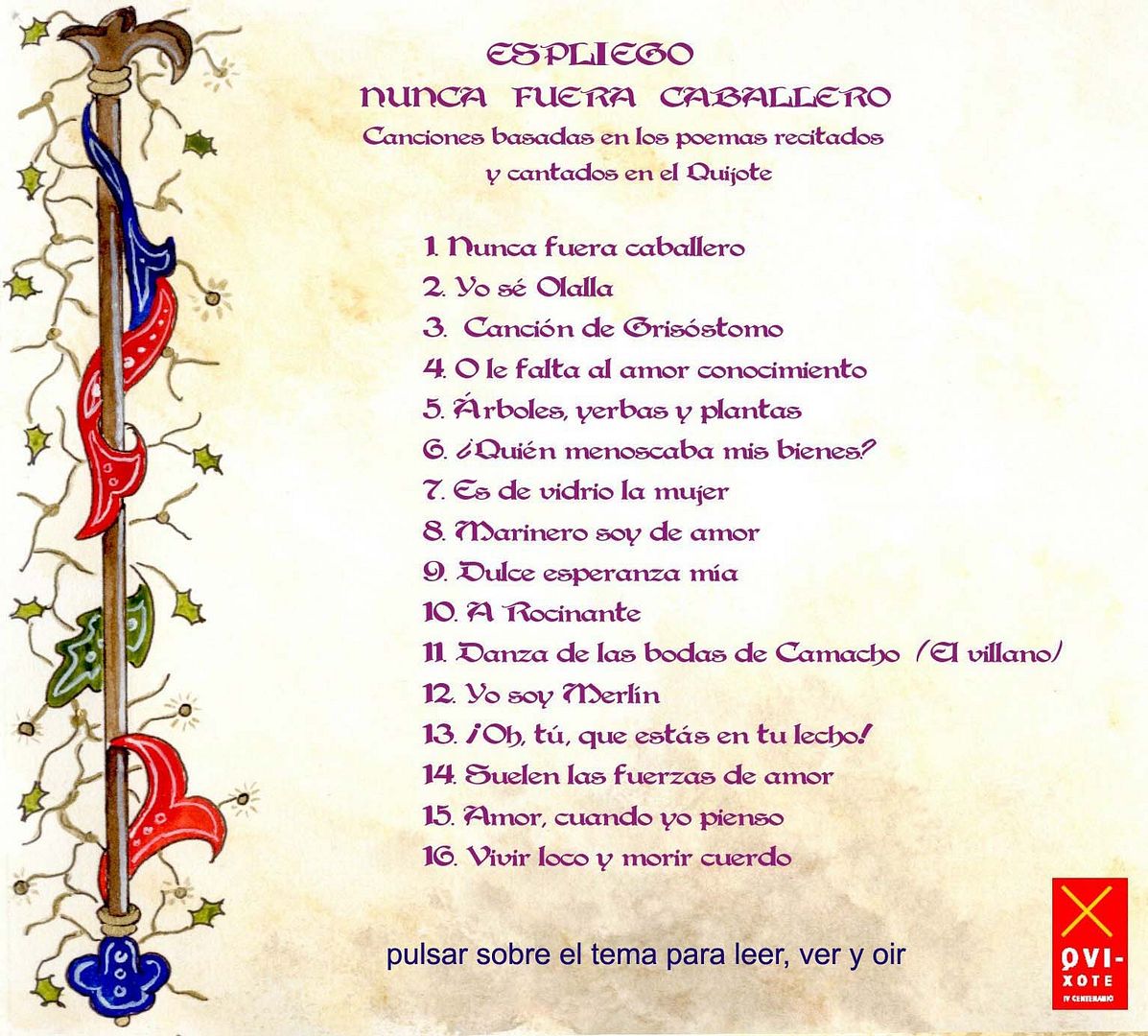 canciones - Espliego - Nunca fuera caballero (Canciones basadas en el Quijote)