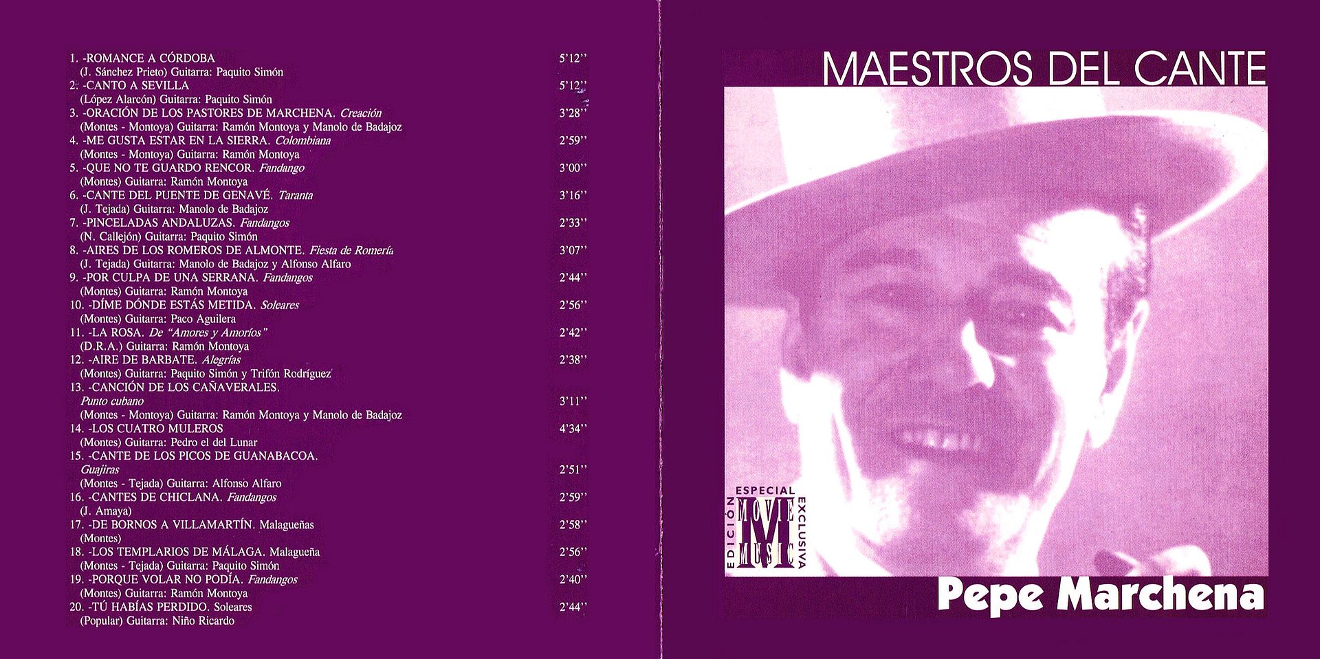 Maestroscante PepeMarchena portada - Pepe Marchena - Maestros del cante