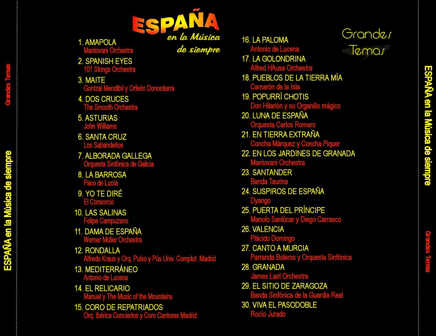 EspantildeaenlaMusicadesiempre Varios trasera - España en la Musica de siempre