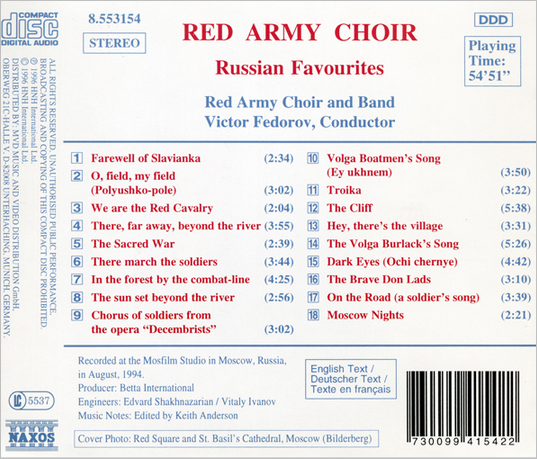 1 - Red Army Choir - Russian favourites