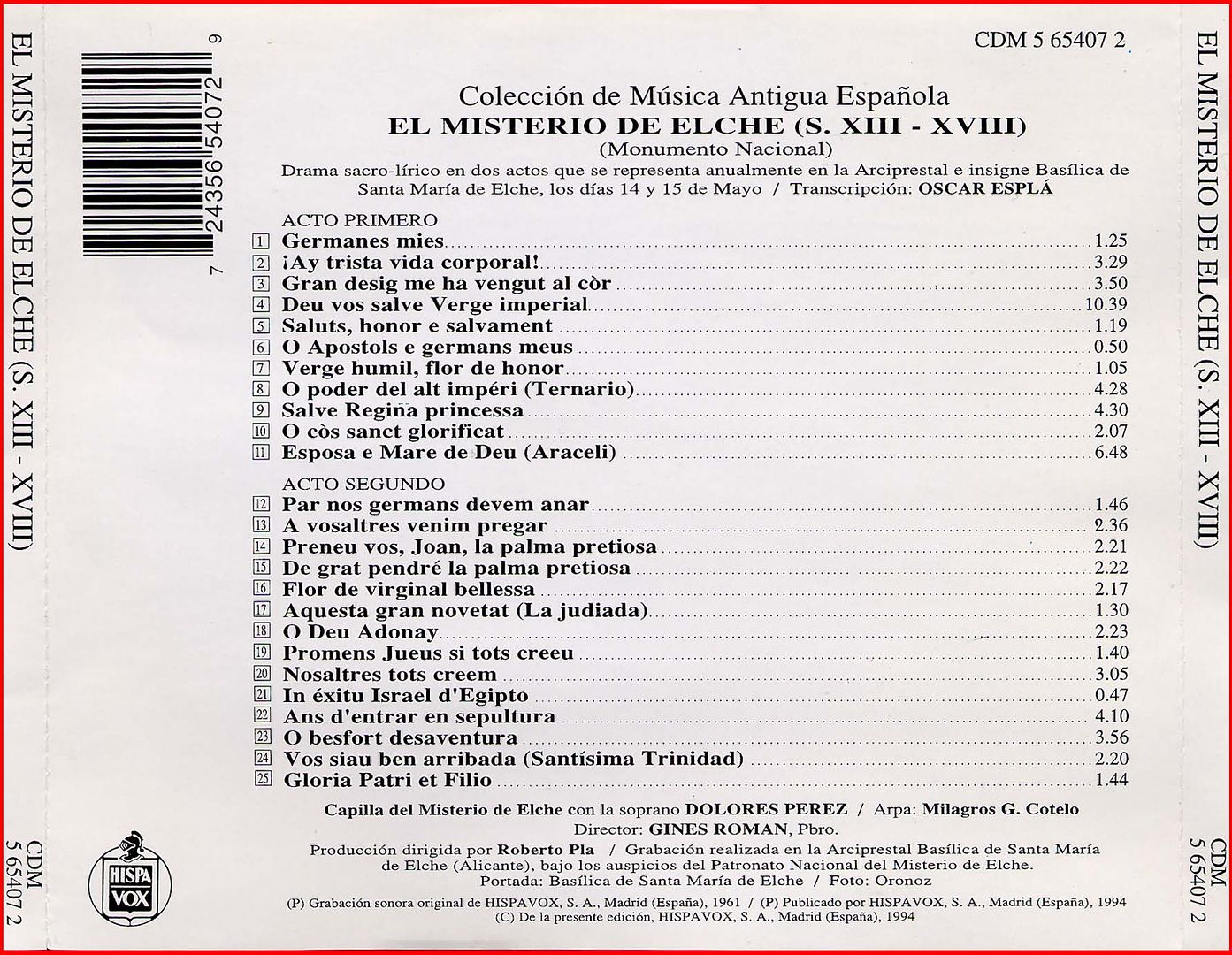 Misteri2 - Coleccion de Musica Antigua Española: El misterio de Elche (S.XIII-XVIII)