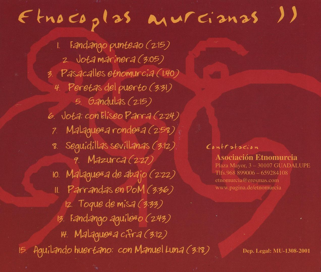 Contraportada - La Cuadrilla Mediterránea - Etnocoplas murcianas II