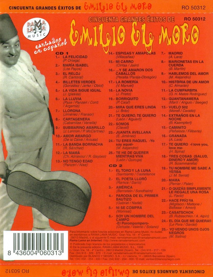 muy 2335 - Emilio el Moro - Sus 50 Grandes exitos en español (2 cds)