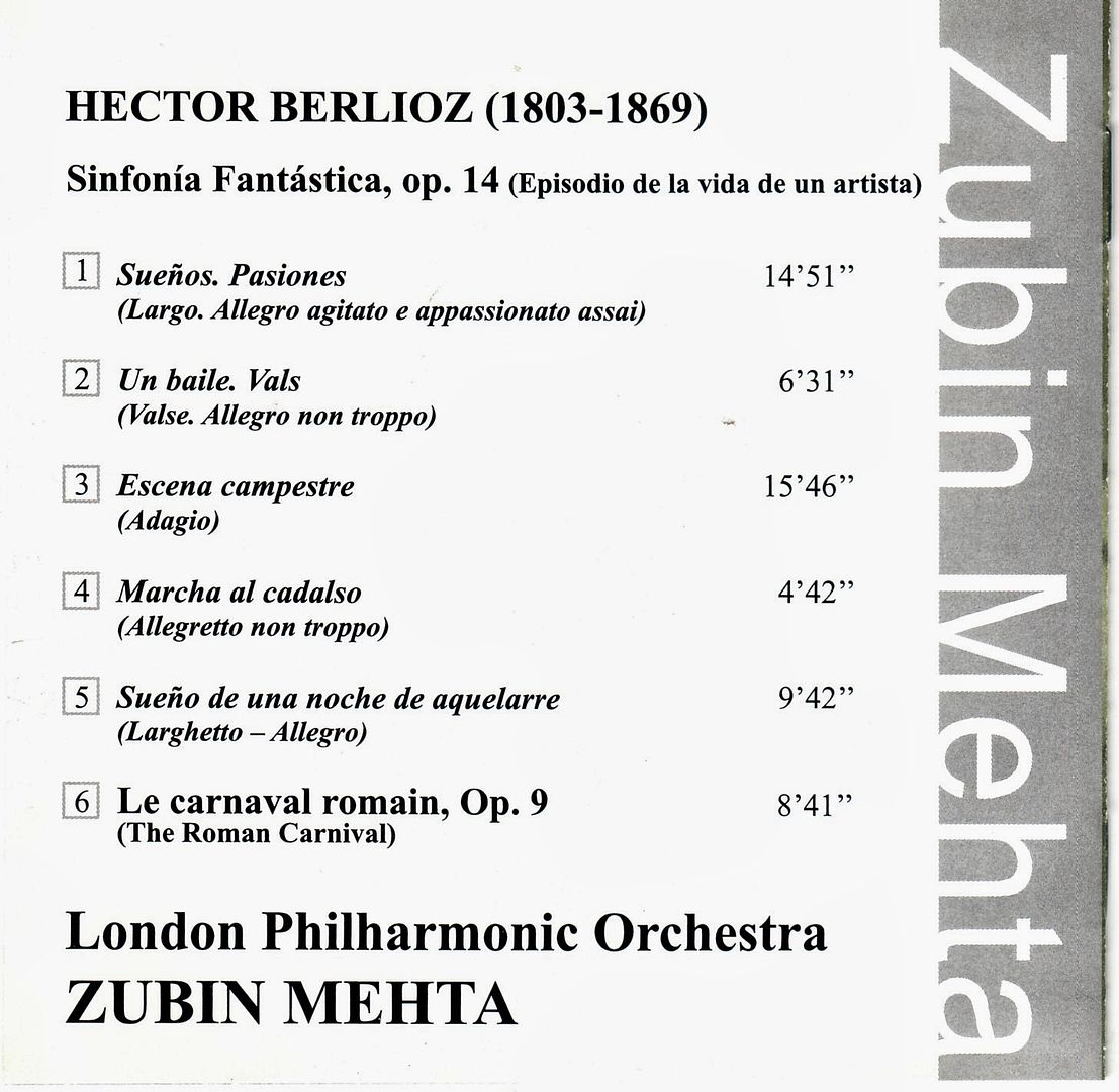 muy 846 - Zubin Mehta - Berlioz Sinfonia fantastica Op.14. El carnaval romanos