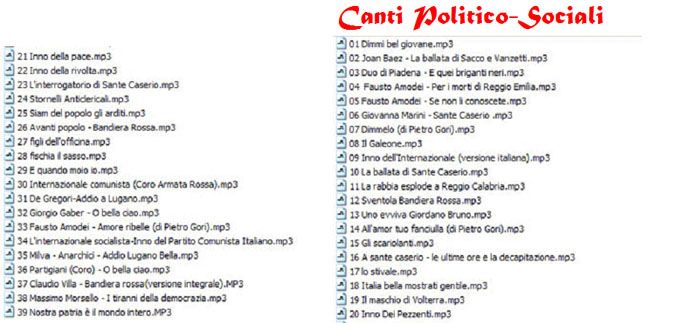 ndice 6 - Canti politici sociali del lavoro