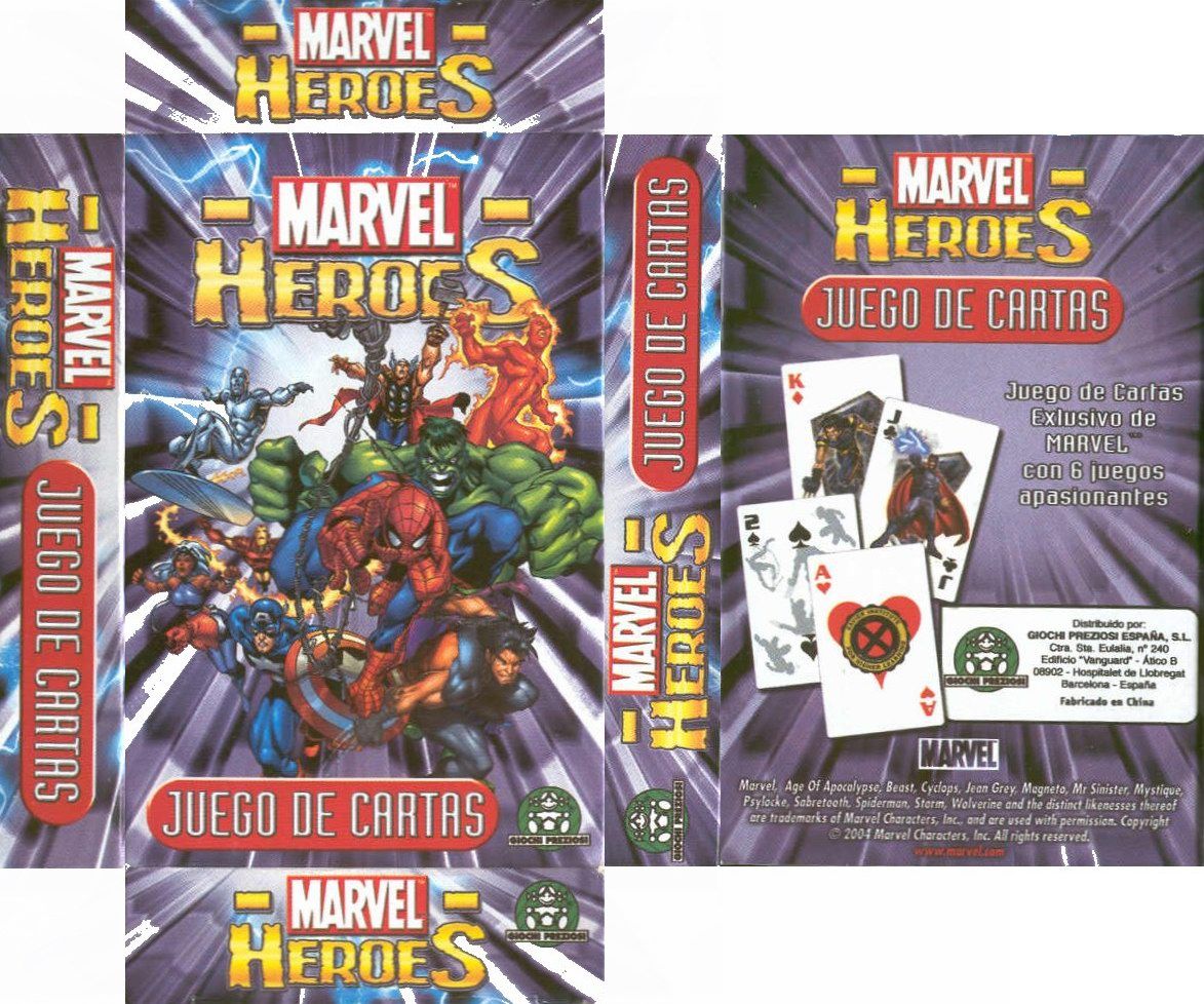 000 Caja - Cartas - Heroes Marvel (Poker - 6 juegos)