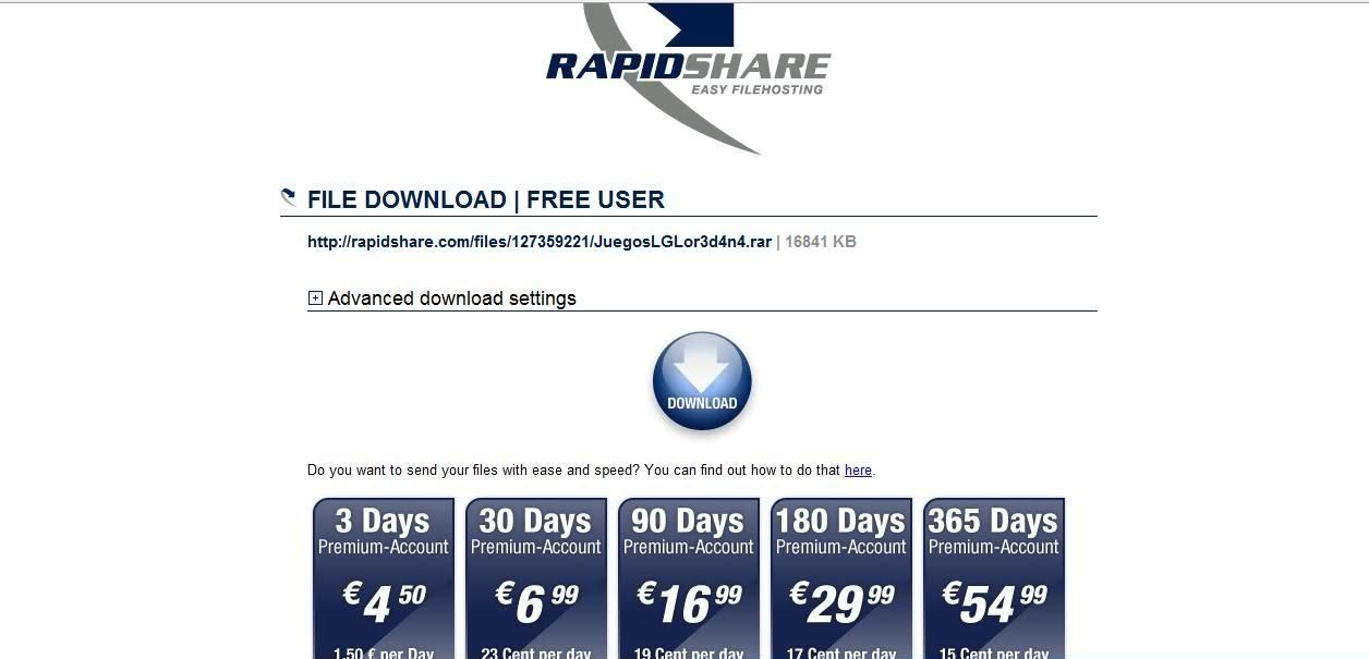 rapidshare3 - Tutorial descargas siendo FreeUser Megaupload y Rapidshare