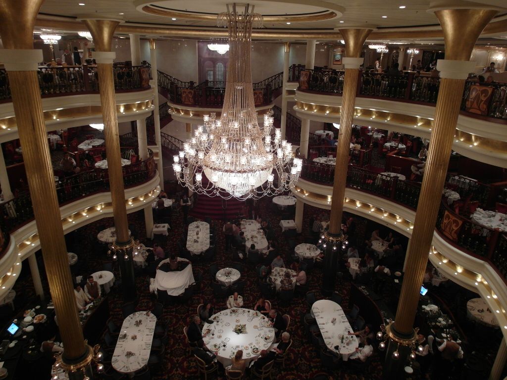 3 levels of Main Dining Area at the Aft of the Ship Royal Caribbean Cruise Mariner of the Seas