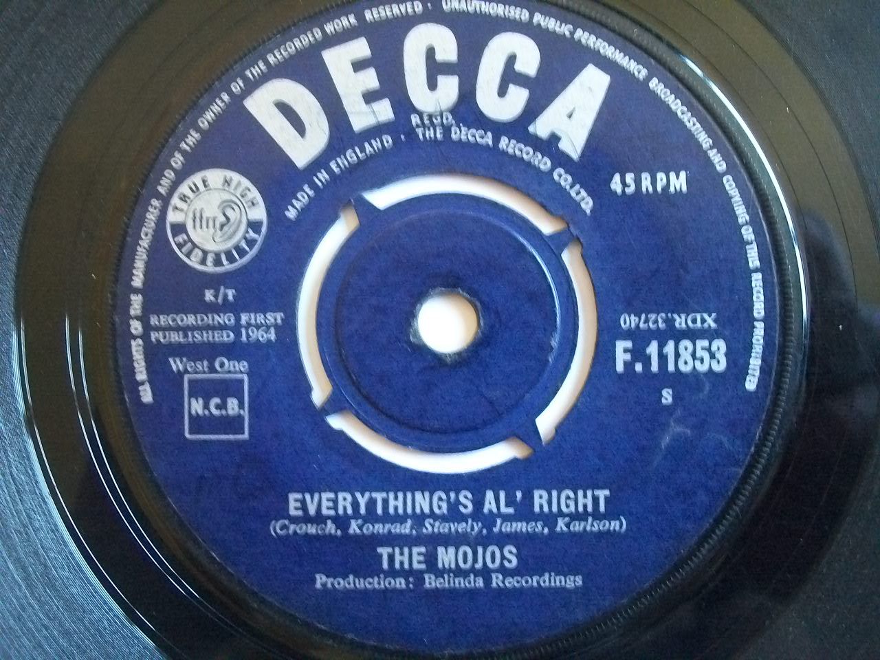 Mojos - Everything's Al'right / Give Your Lovin' To Me