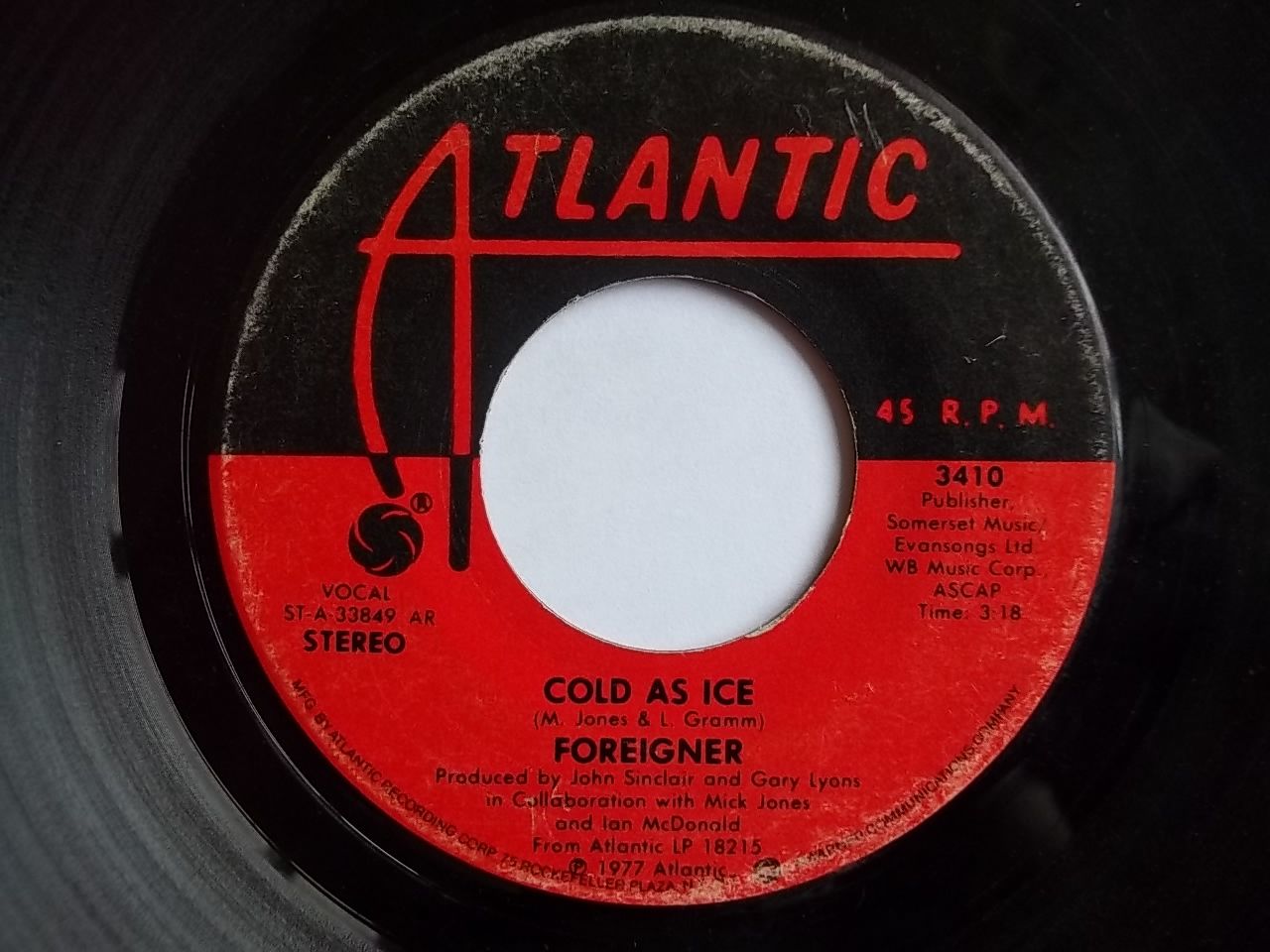 Foreigner - Cold As Ice / I Need You Album