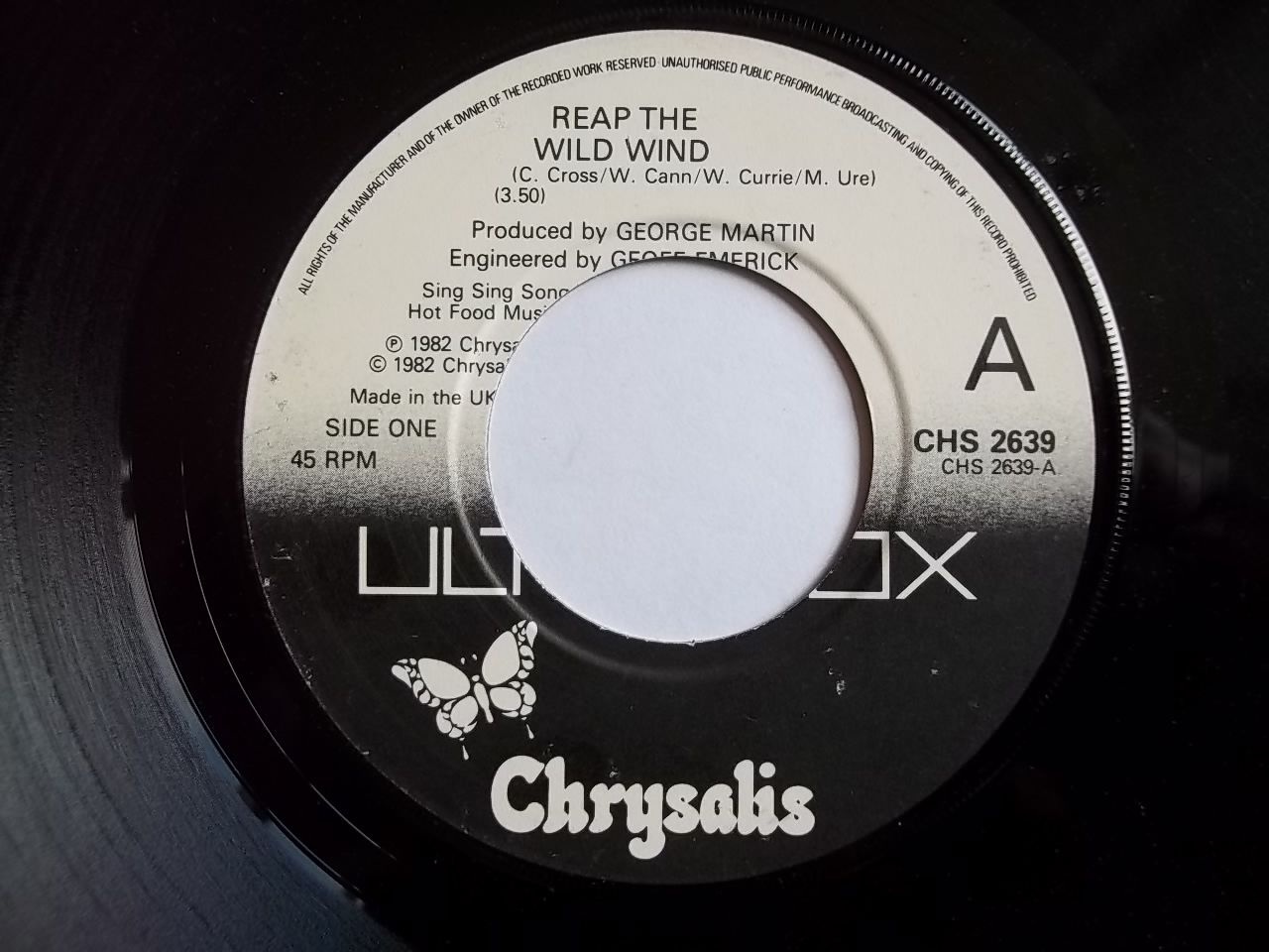 Ultravox - Reap The Wild Wind Single
