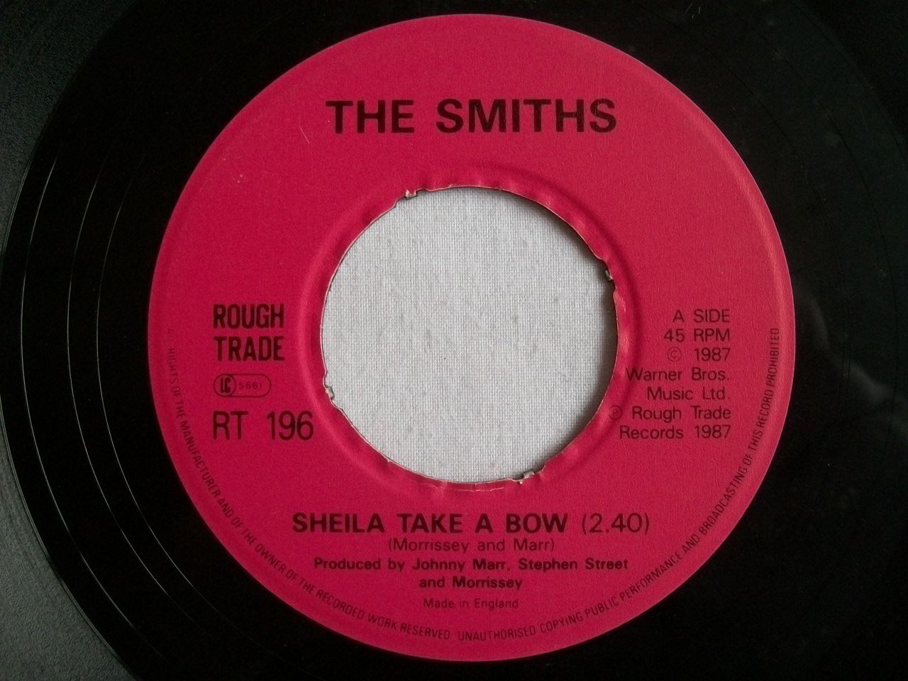 Smiths - Sheila Take A Bow Record