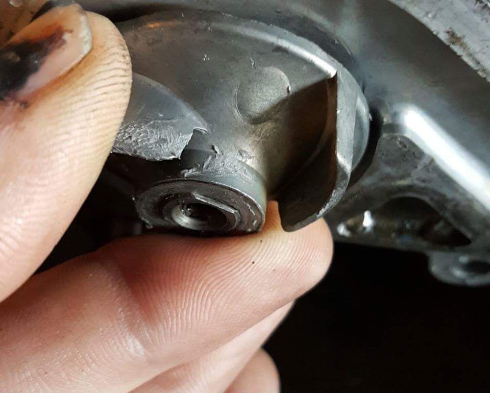 water pump weep hole.