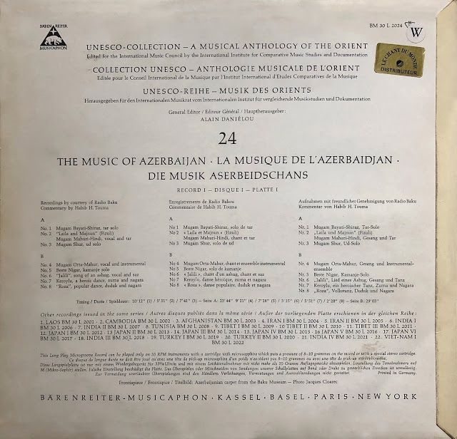 22BAzerbaijan2B2BBM2B302BSL2B20242BBack - AZERBAIJAN: Unesco Collection – A Musical Anthology of the Orient – BM 30 SL 2024, Radio Baku recordings FLAC