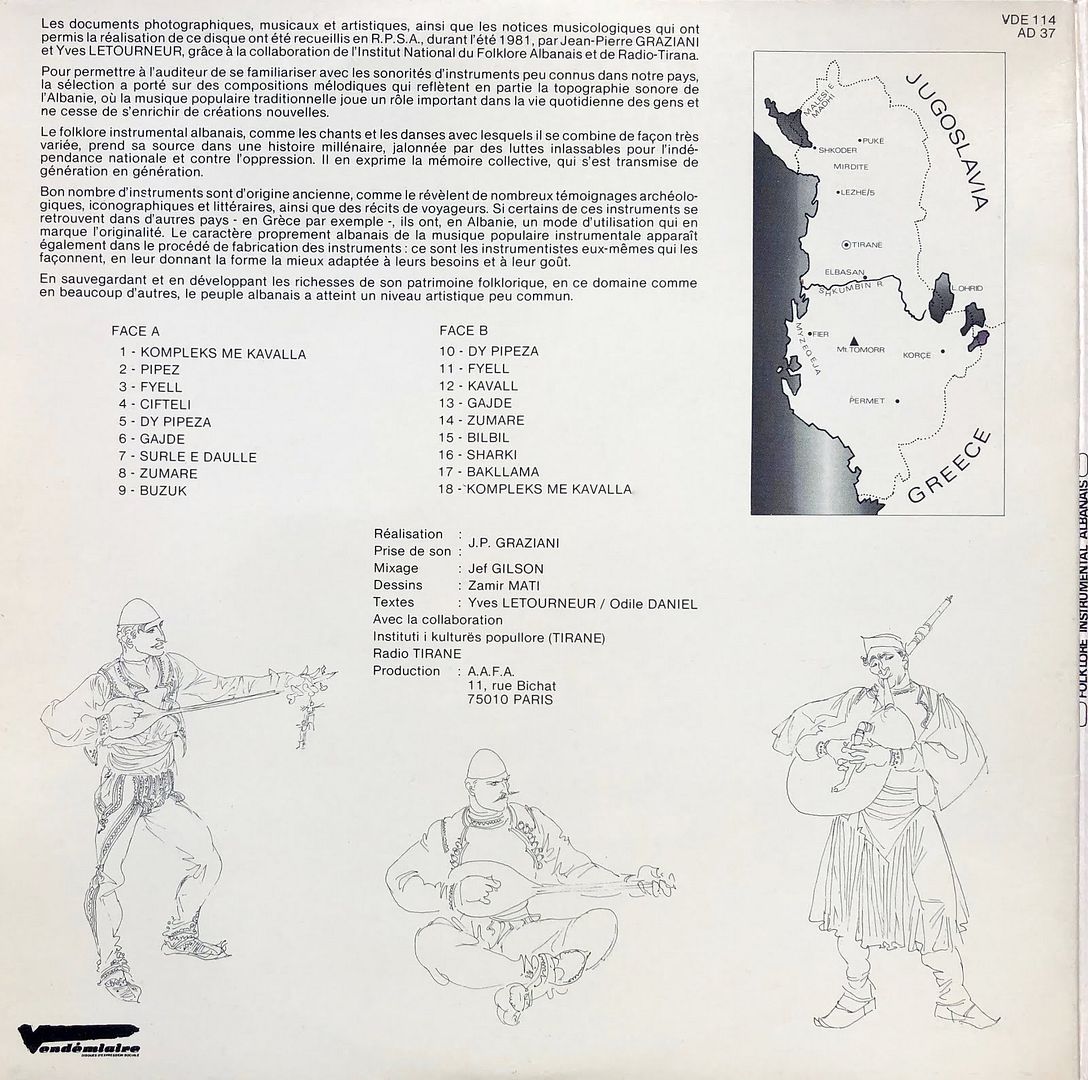 22BFolklore2Binstrumental2Balbanais2B 2BDisques2BVende25CC2581miaire2BBack - Folklore Instrumental Albanais: Recorded by Jean-Pierre Graziani and Yves Letourneur in collaboration with the Albanian Institute of Folk Culture and Radio Tirana (1981) FLAC