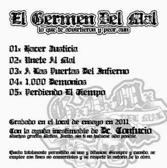 Contraportada - El Germen Del Mal - Lo Que Te Advirtieron Y Peor Aun EP