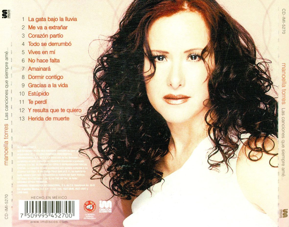 Manoella Torres Las Canciones Que Siempre Ame Trasera - Manoella Torres - Las canciones que siempre ame