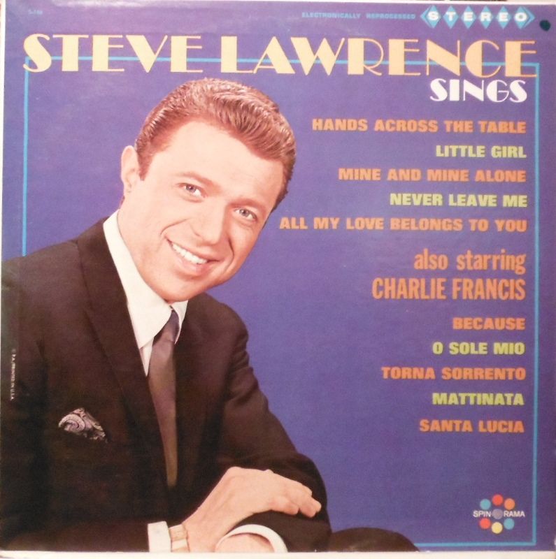 steve lawrence steve lawrence sings also starring charlie francis ab - Steve Lawrence: Discografia