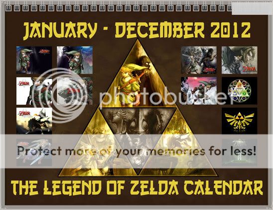   Zelda Triforce Logo Symbol January December 2012 Wall Calendar  