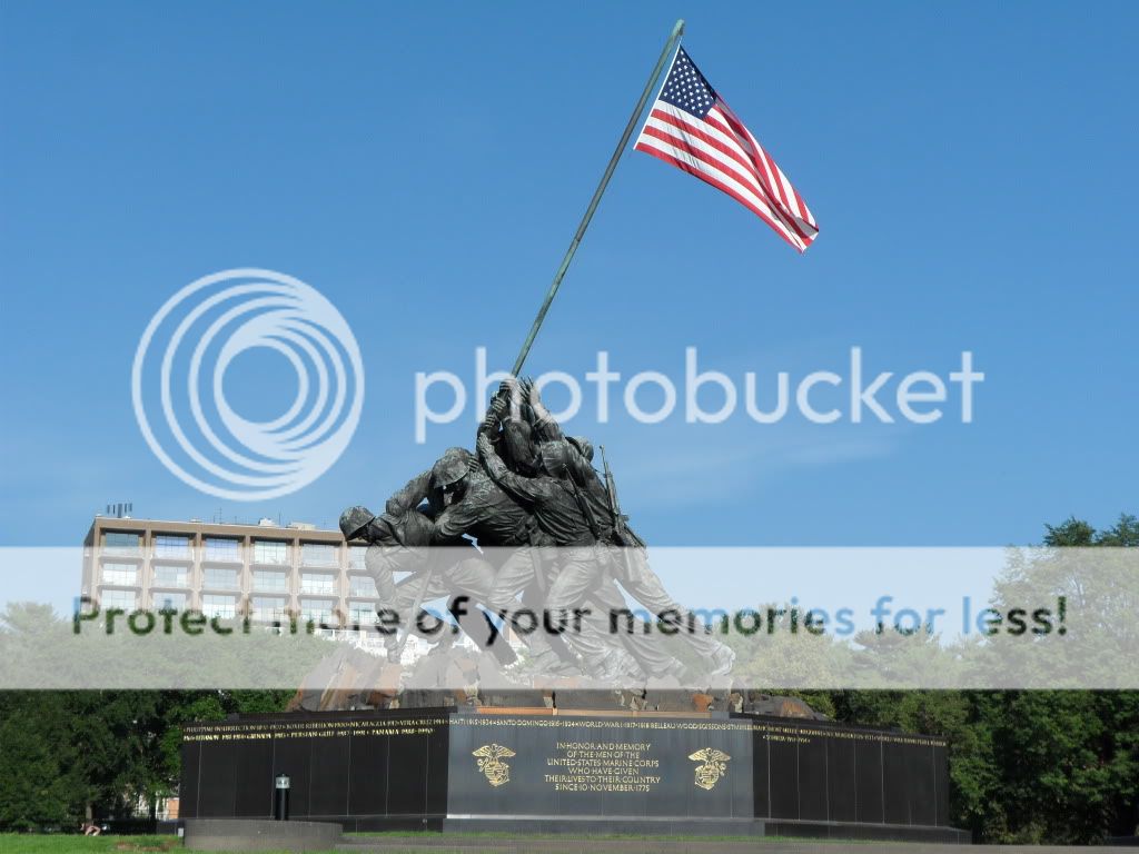 Reverse View of the Marine Corps War Memorial aka Iwo Jima Memoria