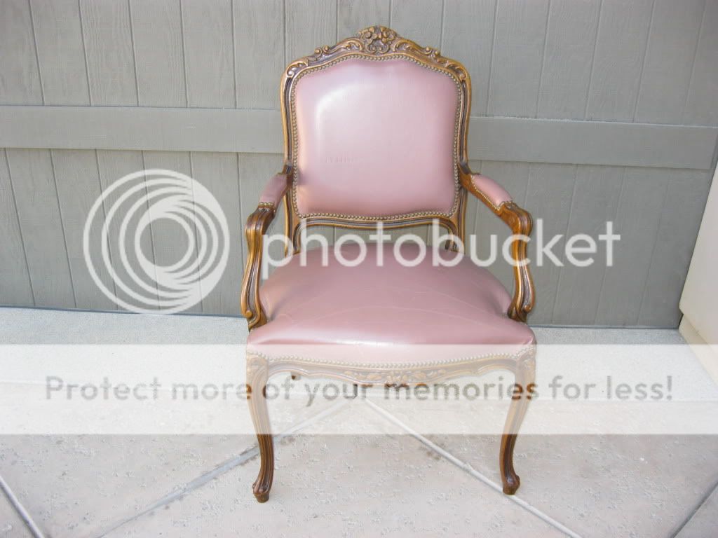   French Provincial Leather Bergere Side Chair   Made in Italy  