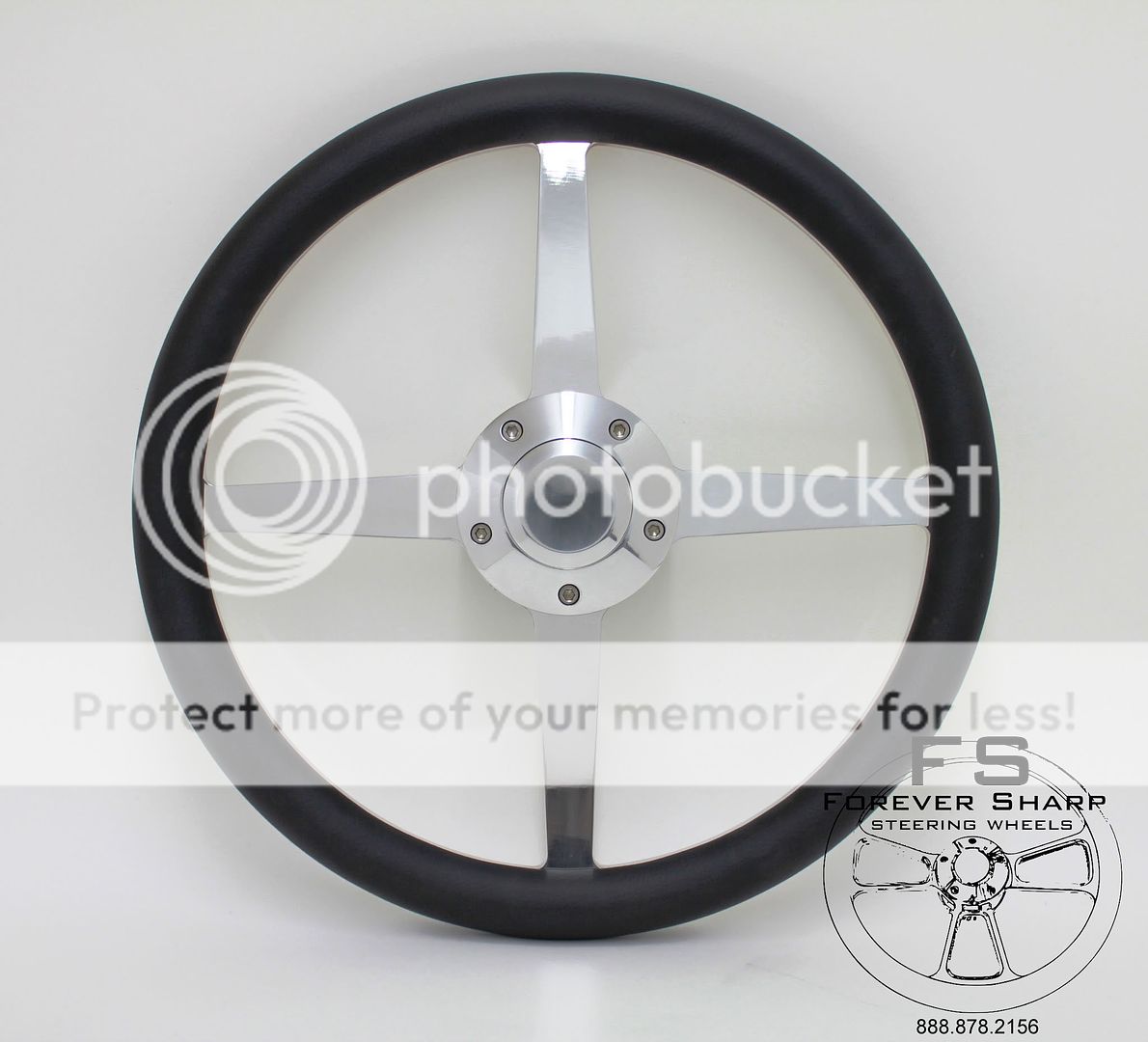 Lakester 4 Spoke 14 Black Vinyl Halfwrap Billet Steering Wheel