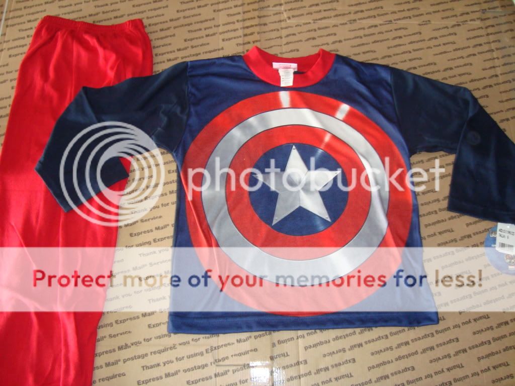 Captain America Pajama 2 piece set Costume X Men Marvel  