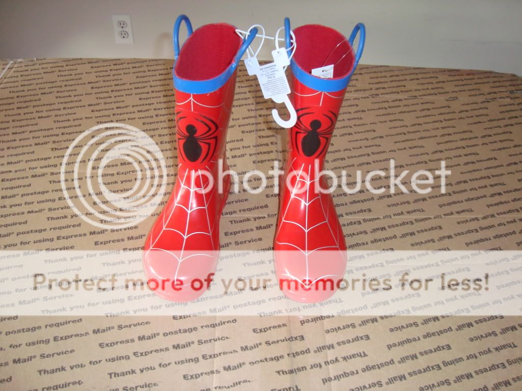 SpiderMan Kids Rubber Rain Boots Size 13  