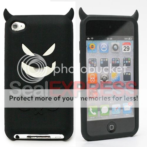 APPLE IPOD TOUCH 4 4G TEUFEL SchutzHülle SILIKON TASCHE ETUI BUMPER