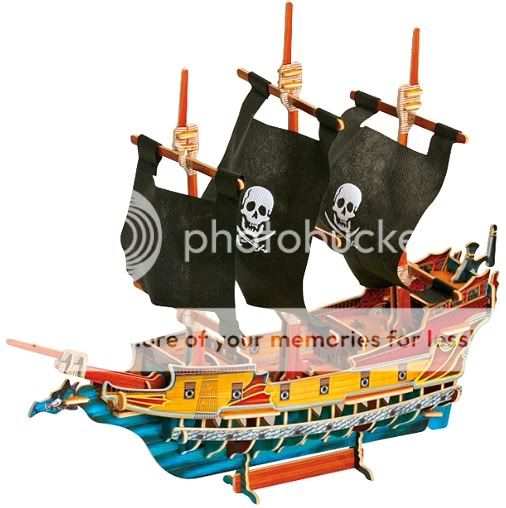 Kinder 3D Puzzle Piratenschiff Pirat Schiff Holz NEU