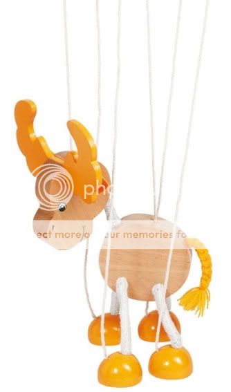 Goki Kinder Marionette Ente Elch Dinosaurier Holzspielzeug Holzpuppe 